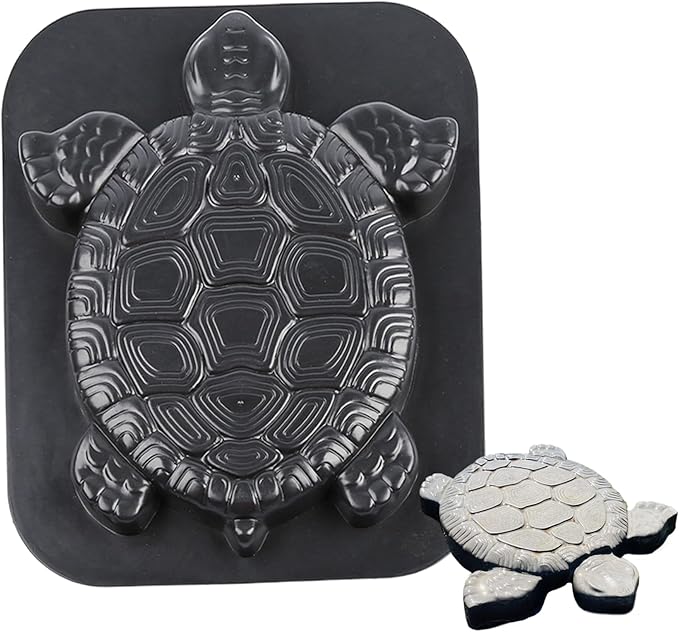 Stepping Stone Molds for Concrete & Cement 17x15'' Turtle Statue Concrete Mold Easy-to-Use DIY Stepping Stone Mold Concrete Molds and Forms for Garden Walkways and Pathways