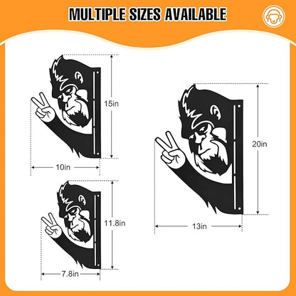 Bigfoot Yard Decor, 15 * 10“ Big Foot Sasquatch Gifts, Bigfoot Metal Victory Sign Gift, Sasquatch Metal Wall Art, Humorous decor for garden, Multiple Styles and Sizes, Easy Aseembly