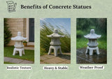 Asian Pagoda Figure Conrete Oriental Lantern Decoration Outdoor Sculpture Yard Chinese Style Zen Garden Ornament Front Door Japanese Figure