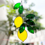 Lemon Leaf Suncatchers - Real Stained Glass Window Hangers - Sun Catchers - Indoor Window Gifts for Plant Lovers