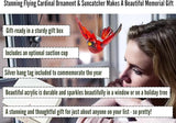 Flying Cardinal Memorial Gift, Red Bird Cardinal Ornament Hanging Acrylic Crystal Window Suncatcher, Cardinals Decor with Story Card, 2026 Hangtag and Suction Cup - Sign of a Visitor from Heaven