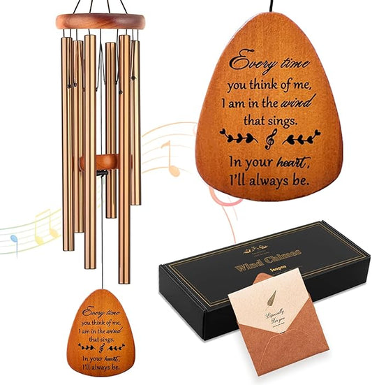 Soopau Memorial Gifts, Sympathy Wind Chimes Memorial Wind Chimes for Loss of Loved One Prime, Sympathy Gift, Bereavement/Remembrance Gifts in Memory of Loved One Mother Father, 30" Wooden