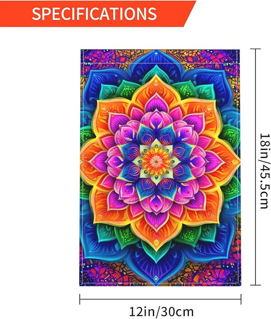 Tie Dye Flower Garden Flag Seasonal Double Sided 12 x 18 Inch Small Yard Flag for Indoor Outdoor Decor Holiday All Seasons