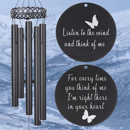 Memorial Wind Chime Sympathy Gift, in Memory of Dad Mom Loved One Healing, Loss of Mom Dad, Bereavement Remembrance Condolence Memorial Gift for Men, Women, Family, Relatives, Neighbors, Friends