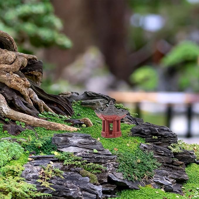 FOMIYES Mini Pagoda Statues 6pcs Japanese Temple Style Resin Desk & Garden Decor
