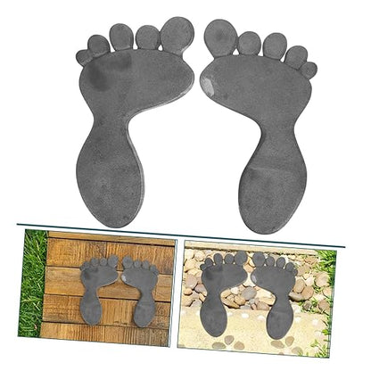 Mikikit 1 Pair Cast Iron Garden Footprint Stepping Stones Heavy Duty Outdoor Mats for Walkway Decor Low Maintenance Iron Garden Statues for Clean Pathways and Easy Access
