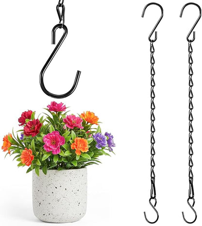 EBOOT 2 Pcs Hanging Chain for Bird Feeders, Planters, Lanterns and Ornaments (23.6 Inch,Black)