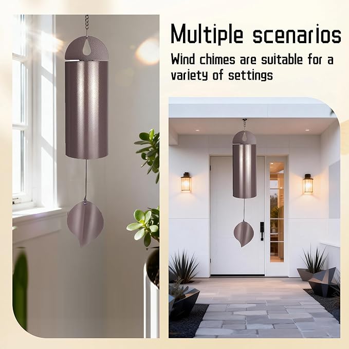 Outdoor Wind Chimes Tranquility Bells Copper Wind Chimes Sympathy Gifts, Outdoor Wind Chimes for Outdoor Garden, Deck, Porch Wind Chimes Deep Tone Memorial Wind Chimes