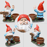 Gnome Garden Statue Planter with Welcome Sign, Waterproof Outdoor Resin Flower Pot, Yard Lawn Patio Decor, Front Porch Ornament Housewarming Gift(Red Hat Gnome)