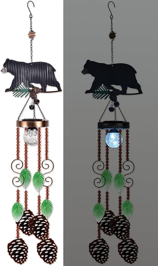 Sunset Vista Designs Black Bear Solar Hanging Buddy, 32-inch Height