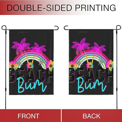 Beach Bum Garden Flags 12X18 Double Sided, Summer Small Yard Flag for Farmhouse Front Porch Lawn Outdoor Holiday Decor