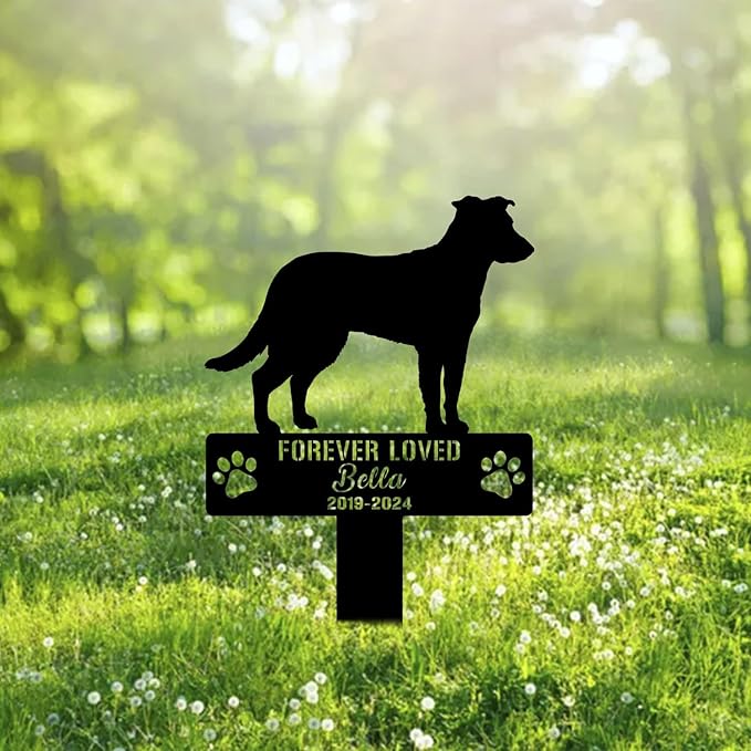 Custom Chinook Dog Metal Memorial Garden Stake Personalized Pet Grave Marker Name Sign Remembrance Stake Decor Sympathy Dog Loss,Outdoor Statues for Yard Garden Lawn Patio Pathway Grave Ornament.