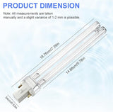 13W UVC Replacement Bulb for Pressurized Biological Pond Filter 1580 1840 2380 2630 GPH & 4-in-1 Pond Filter System Kits 950/1370 GPH, G23 Base UVC Light Bulb for Outdoor Ponds