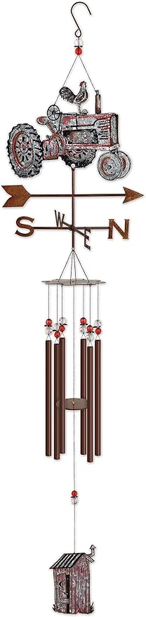 Sunset Vista Designs Barnyard Wind Chime, 44-Inches, Tractor