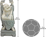 Design Toscano Jolly Hotei Laughing Man Asian Decor Indoor/Outdoor Garden Statue, 26 inches tall, Cast Stone Resin, Two Tone Stone Finish