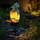 Solar Dragon Garden Decor Dragons Gifts for Women- Dragon Statue Outdoor with Egg Light Lawn Ornaments Solar Egg Lights for Easter Outside Yard Whimsical Art Outdoor Medieval Decor (Green)
