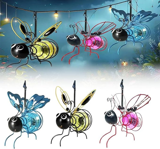 Solar Bees Lights Outdoor, Hanging Bee Solar Garden Light,2025 New Solars Bees Simulation Lights, Waterproof Bumble Bees Solars Light for Party Festivals Garden Decor Birthday Gifts (3pcs)