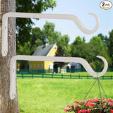 AILIN YELOKIE 10" Plant Hangers 2-Pack - Heavy Duty Rust-Resistant Steel Hooks for Bird Feeders, Indoor/Outdoor Plants & Wall Decor, White