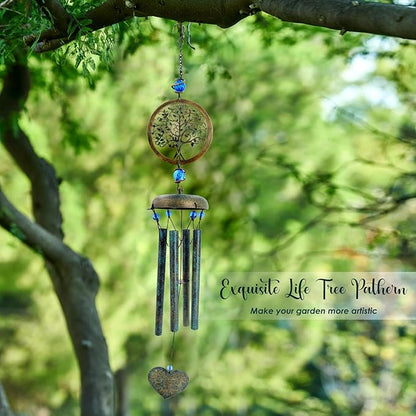 ASTARIN Wind Chimes Outside Unique Tree of Life Wind Chime All Metal Wind Chimes for Love One Gifts for Mom, Grandma, Daughter, Decoration for Home, Garden, Patio, Backyard(29”)
