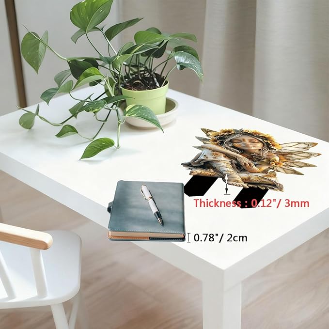 Flower Fairy Garden Stake Decor, 2D Flat Acrylic Elf Garden Sign with Stake, Fairy with Magic Sign for Indoor Outdoor Yard Lawn Balcony Pot Plants (Sunflower Fairy)
