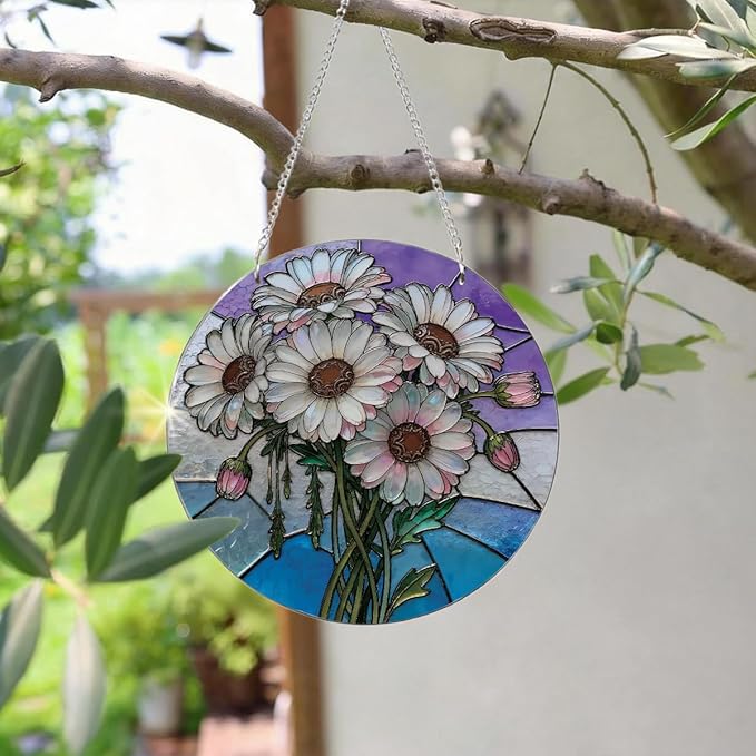 Flower Window Decor, Acrylic Window Hanging Suncatcher, Home Garden Decorations, Christmas Mother's Day Valentine's Day Ornaments, Housewarming Gifts, Festival Gifts for Mom Her