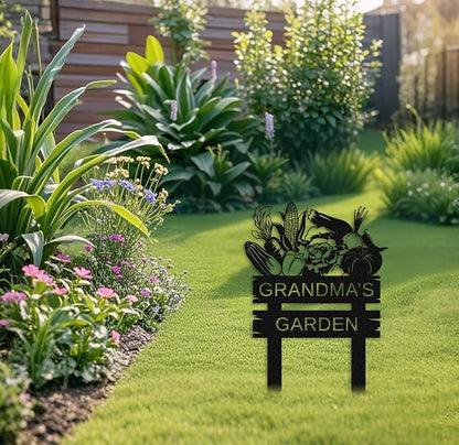 Personalized Garden Sign with Stake,Custom Vegetable Garden Name Sign,Outdoor Yard Backyard Patio Decor,Gardening Decor Gifts for Gardeners style 17