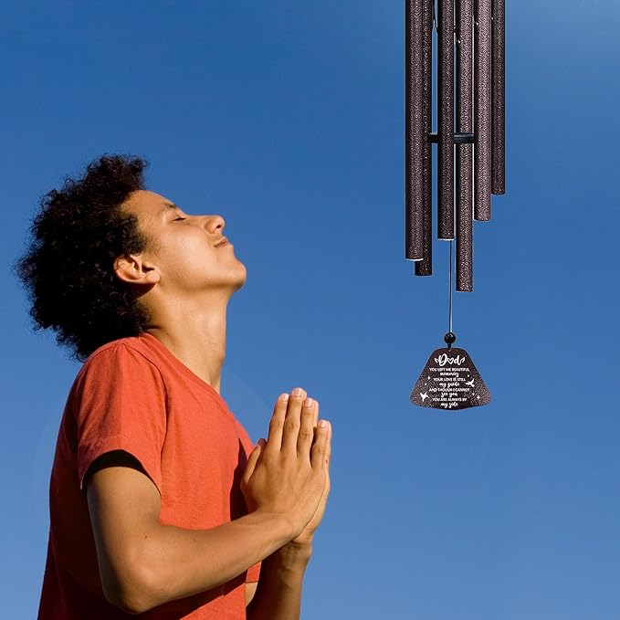 ZANIION Sympathy Memorial Gifts for Loss of Dad Wind Chimes 32", Bereavement Gift for Loss of Father, Windchimes in Memory of Dad Present, Condolence/Remembrance Present for Her/Him Wind Bell 32"