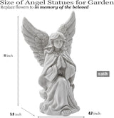 Angel Statues for Garden, 11" Angel Garden Statues Outdoor, Garden Angels Outdoor/Outside Statue, Praying Angel Grave Decorations