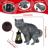 Discreet Wolf Garden Statue - The Loyal Guardian's Surprise Solar Lantern - Unique Dog Resin Figurine for Lawn Patio Yard - Funny Gag Gift for Gardeners - Birthday Gifts for Grandma Mom Women
