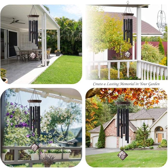 Memorial Wind Chimes for Loss of Loved One, Cardinal Sympathy Gifts for Loss of Mother Father, Windchimes with Tree of Life Sail, Bereavement Remembrance Gifts for Outside Garden