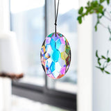 AB Coating Hanging Window Crystal Prism Suncatcher Rainbow Maker Glass Hanging Pendant Ornaments for Home Garden Ornament for Christmas Tree (89mm,3.5inch)