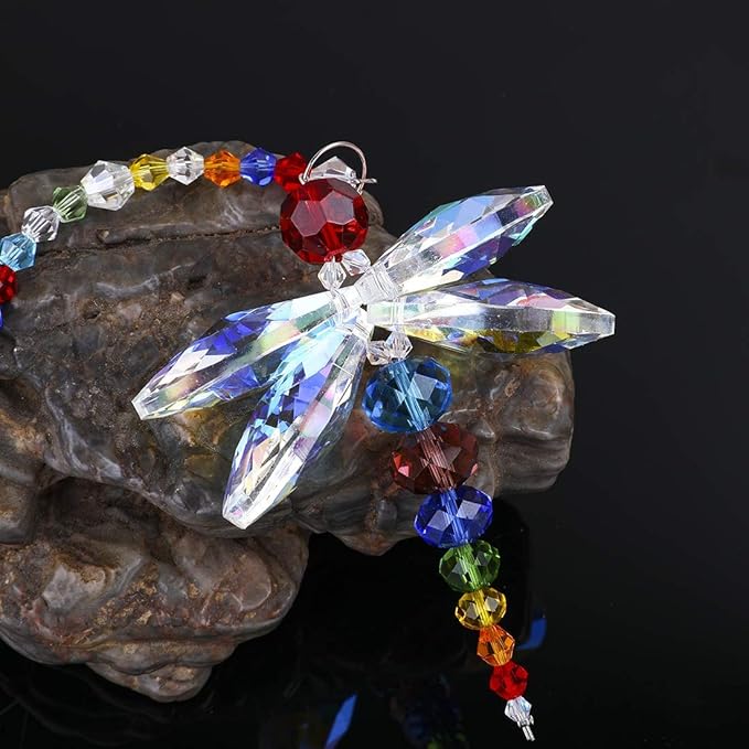 H&D Window Dragonfly Pendant Crystal Suncatcher Fengshui Rainbow Maker
