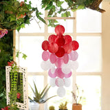 Wind Chimes for Outside, Handcrafted Capiz Shells Windchime Coastal Style Decor for Indoor/Outdoors, Garden Decors, Great Gift for Women, Beach Hanging Decor, Wind Chimes Lovers (Red Pink Gradient)