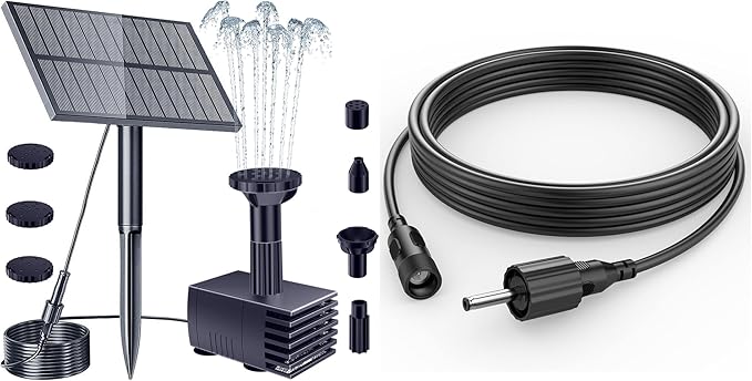 Biling Solar Water Pump Outdoor, Upgraded Solar Fountain Pump Kit with Stake, Solar Powered Water Pump for Bird Bath, Garden, Backyard, Pool, Fish Tank