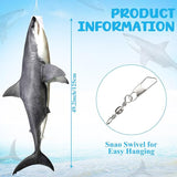 Flutesan Gray 49 Inch Shark Wind Sock Heavy Duty Fish Windsock Outdoor Decor Fish Flag Hanging Decor for Outside Garden Boat Gone Fishing Party Beach Party Decoration
