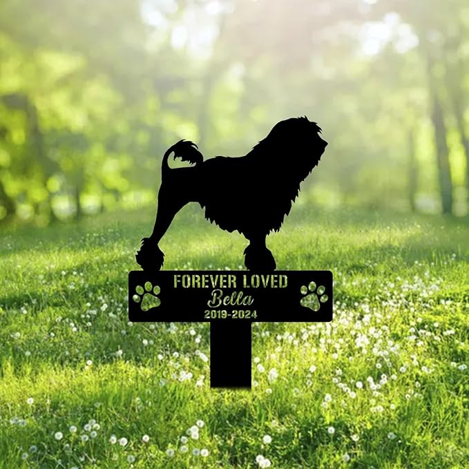 Custom L?wchen Dog Metal Memorial Garden Stake Personalized Pet Grave Marker Name Sign Remembrance Stake Decor Sympathy Dog Loss,Outdoor Statues for Yard Garden Lawn Patio Pathway Grave.