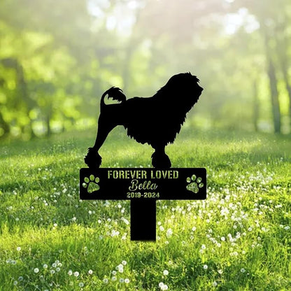 Custom L?wchen Dog Metal Memorial Garden Stake Personalized Pet Grave Marker Name Sign Remembrance Stake Decor Sympathy Dog Loss,Outdoor Statues for Yard Garden Lawn Patio Pathway Grave.