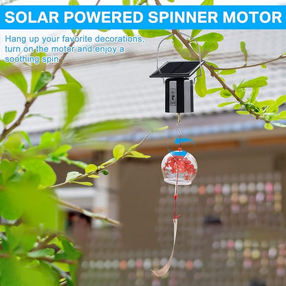 4 Pieces Solar Powered Wind Spinner Small Motor Solar Energy Hanging Rotating Motor Revolving Wind Chime Spinner Motor for Wind Chime Sun Catchers Display Patio Garden Lawn Entryway Outdoor Decoration