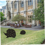 Hedgehog Wrought Iron Garden Stake Standing Metal Backyard Statue Animal Hollow Yard Ornament