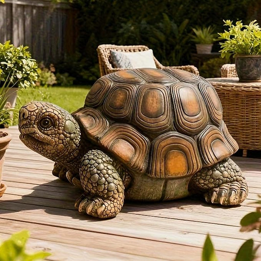 24" Large Golden Lion Statue for Garden, Outdoor Sculpture, Animal Decor for Yard Porch Entryway Patio Living Room (Large, Garden Turtle)