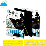 Seasonal Garden Flags Set of 11, Double Sided 28 x 40 Inchs Black Cat House Flags,Large Holiday Flags for Outside All Seasons Decor, Spring Summer Independence Day Easter Outdoor Yard Decorations