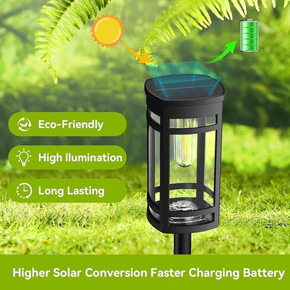 EXCMARK 16 Pack Solar Lights Outdoor Waterproof for Garden Pathway Walkway Driveway Yard Lawn Decorative Landscape Lighting. (Cool White Light, 16)