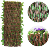 Expandable Fence Privacy Screen for Balcony Patio Outdoor,Decorative Faux Ivy Fencing Panel,Artificial Hedges (4, Purple Flower)