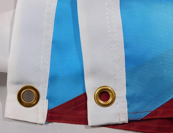 Light Blue Puerto Rico Puerto Rican Flag 3x5 FT for Outside - Heavy Duty Nylony Puerto Rican National Flags with Embroidered Stars & Sewn Stripes, Brass Grommets - Vibrant Outdoor PR Flags for All Weather