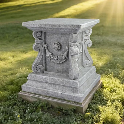 Square Garden Pedestal Sculpture Plinth Base Riser Pedestal Statuary Stand Outdoor Decor, Indoor Outdoor Sculptural Garden Plinth Base Statue Riser Home Decoration