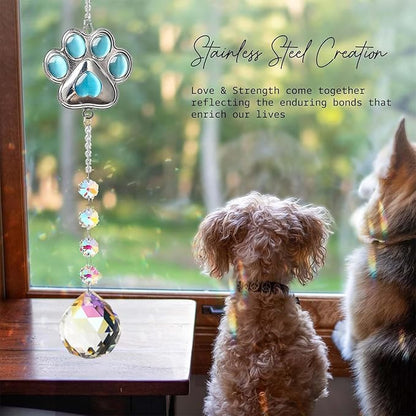 Dog Memorial Gifts for Loss of Dog, K9 Crystal Suncatcher Rainbow Maker Window Hanging Ornament for Pet Loss Sympathy Gift, Car Hanging Decoration, pet Christmas Ornament