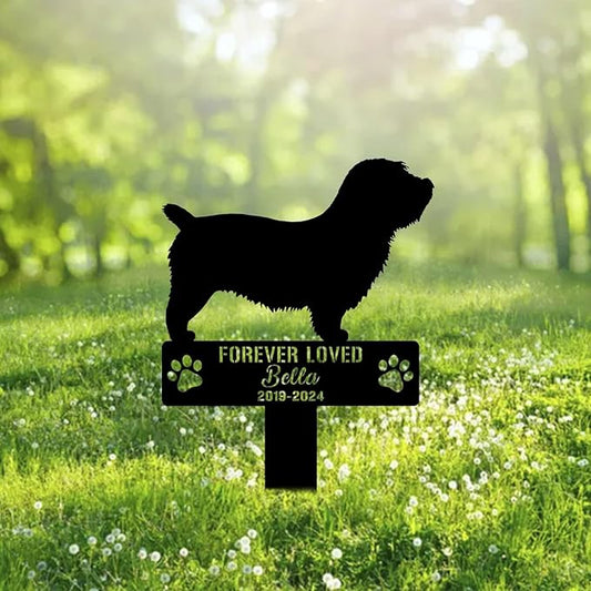 Custom Glen of Imaal Terrier Metal Memorial Garden Stake Personalized Pet Grave Marker Name Sign Remembrance Stake Decor Sympathy Dog Loss,Outdoor Statues for Yard Garden Lawn Patio Pathway Grave.