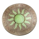 Bits and Pieces - Sun Garden Stone - Glowing Sun in the Dark; Garden Décor - 25cm Diameter, Polyresin, Yellow