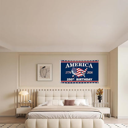 250 Anniversary USA Flag 3x5 Ft 2 Sided 3 Layers 250th Anniversary Flag We The People 1776-2026 250 Years Birthday Patriotic Decor for Outdoor Front Door Porch Wall (A)