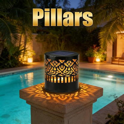 Decorative Solar Mandala Lights Outdoor, Solar Powered Metal Fence Light with Mandala Theme for Garden Post Patio Backyard Deck Step Wall Decor, Waterproof Windproof Durable Landscape (1Pcs REG Color)